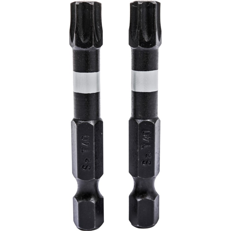 Końcówki wkrętakowe udarowe Torx T40 x 50 mm, 2 szt. Końcówki wkrętakowe udarowe Torx T40 x 50 mm, 2 szt.