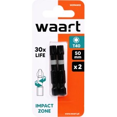 Końcówki wkrętakowe udarowe Torx T40 x 50 mm, 2 szt.