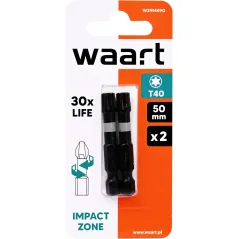 Końcówki wkrętakowe udarowe Torx T40 x 50 mm, 2 szt.