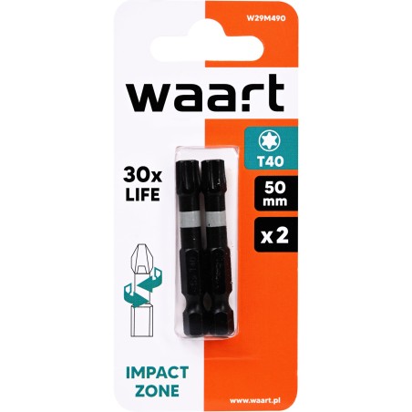Końcówki wkrętakowe udarowe Torx T40 x 50 mm, 2 szt.