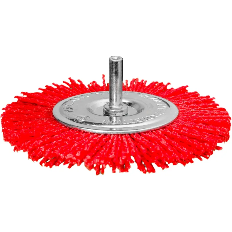Szczotka nylonowa, tarczowa 100 mm, trzpień 6 mm