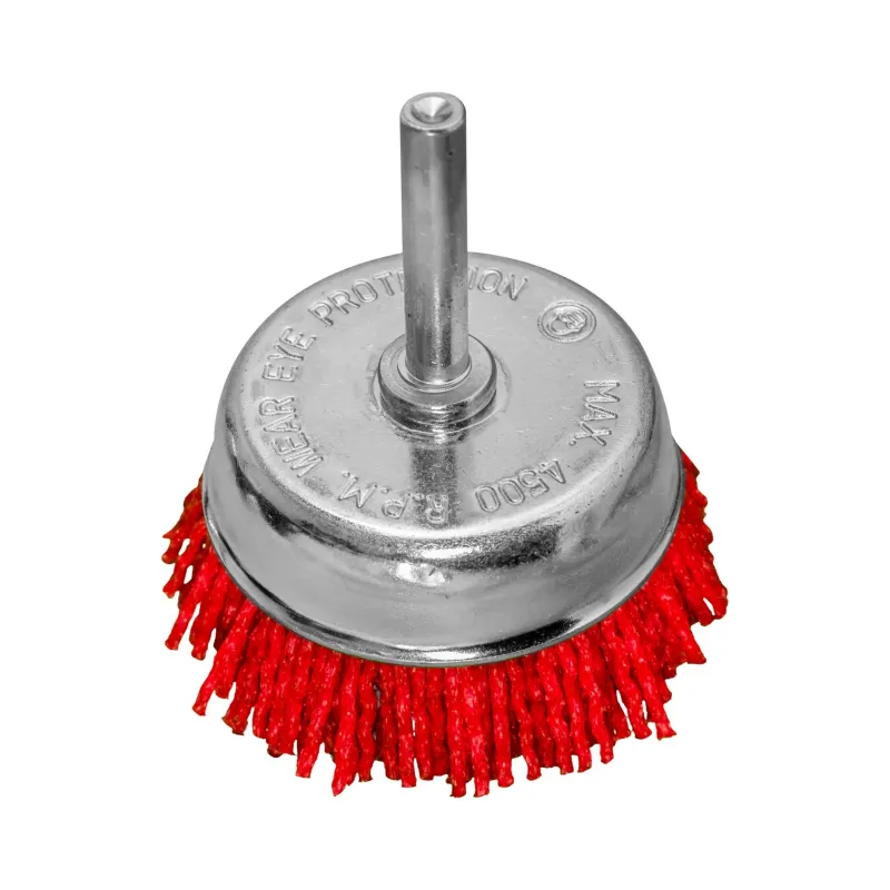 Szczotka nylonowa, doczołowa 65 mm, trzpień 6 mm Szczotka nylonowa, doczołowa 65 mm, trzpień 6 mm