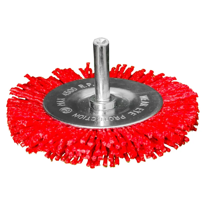 Szczotka nylonowa, tarczowa 75 mm, trzpień 6 mm