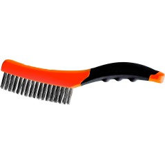 Szczotka druciana, drut ze stali nierdzewnej, 4 x 16 rzędy, 260 mm, plastikowa