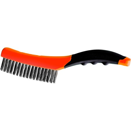 Szczotka druciana, drut ze stali nierdzewnej, 4 x 16 rzędy, 260 mm, plastikowa