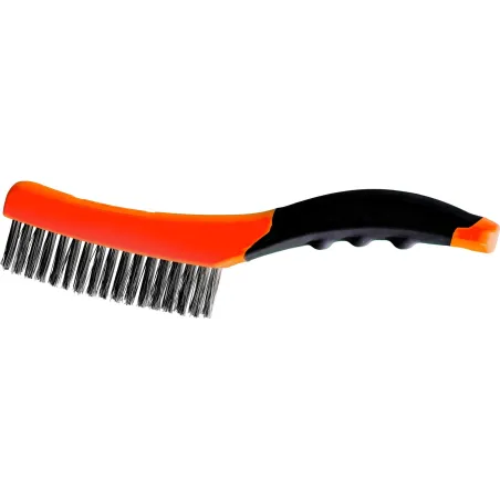 Szczotka druciana, drut ze stali nierdzewnej, 4 x 16 rzędy, 260 mm, plastikowa