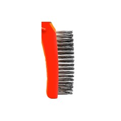 Szczotka druciana, drut ze stali nierdzewnej, 4 x 16 rzędy, 260 mm, plastikowa