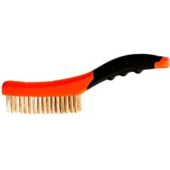 Szczotka druciana, drut mosiądzowany, 4 x 16, 260 mm, plastikowa