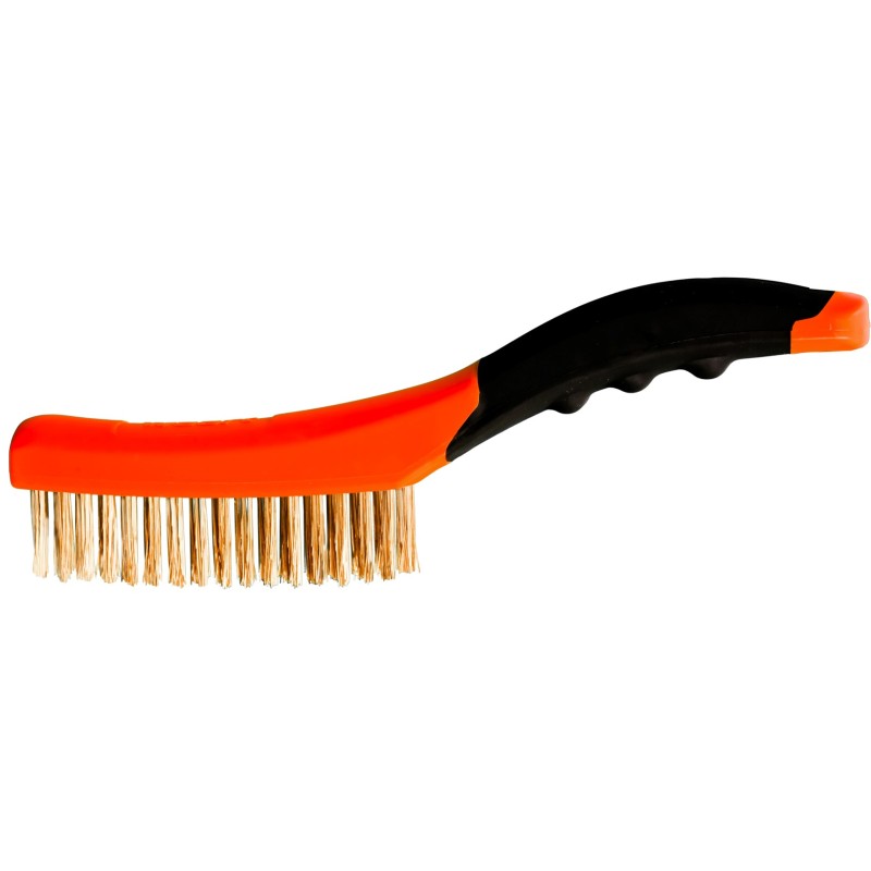 Szczotka druciana, drut mosiądzowany, 4 x 16, 260 mm, plastikowa Szczotka druciana, drut mosiądzowany, 4 x 16, 260 mm, plastikowa