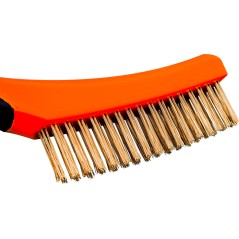 Szczotka druciana, drut mosiądzowany, 4 x 16, 260 mm, plastikowa