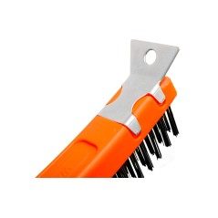 Szczotka druciana ze skrobakiem, drut stalowy, 3 x 19, 347 mm, plastikowa