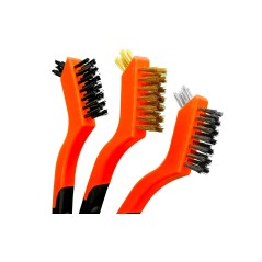 Zestaw szczotek drucianych 180 mm, mosiądz, nylon i stal nierdzewna, 3 szt.