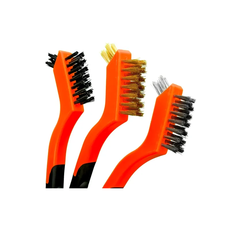 Zestaw szczotek drucianych 180 mm, mosiądz, nylon i stal nierdzewna, 3 szt.