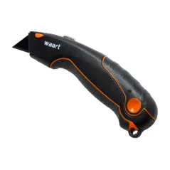 Nóż z ostrzem trapezowym 19 mm, SK4, aluminiowa obudowa - gumowana