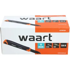 Nóż z ostrzem łamanym 9 mm, czarne ostrze SK4, miękki uchwyt