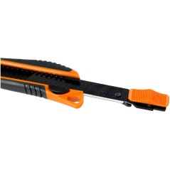 Nóż z ostrzem łamanym 18 mm, czarne ostrze SK4, miękki uchwyt