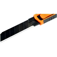 Nóż z ostrzem łamanym 25 mm, czarne ostrze SK4, miękki uchwyt