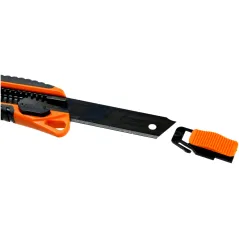 Nóż z ostrzem łamanym 25 mm, czarne ostrze SK4, miękki uchwyt