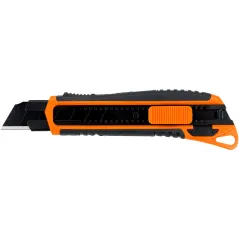 Nóż z ostrzem łamanym 25 mm, czarne ostrze SK4, miękki uchwyt