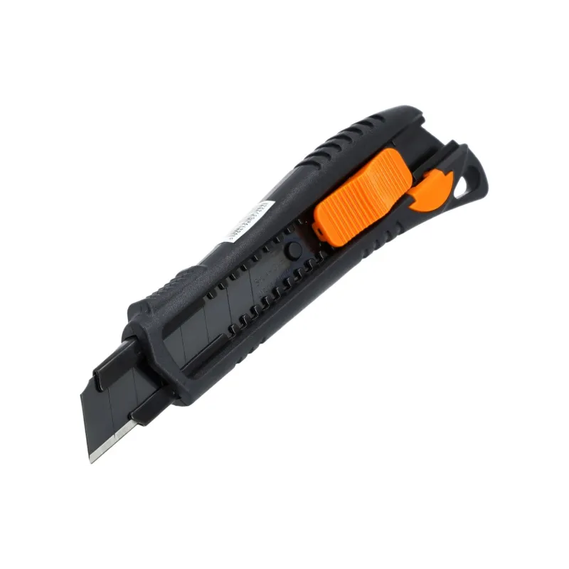 Nóż z ostrzem łamanym 18 mm, czarne ostrze SK4 Nóż z ostrzem łamanym 18 mm, czarne ostrze SK4