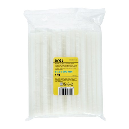 Wkłady klejowe 11.2 x 200 mm, biały- mleczny, opakowanie 1 kg