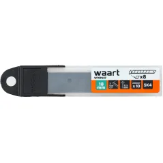 Ostrza łamane wymienne 18 mm, potrójnie ostrzone, 10 szt. 8 segmentów, SK4