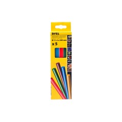 Wkłady klejowe kolorowe, zestaw, 11.2 mm x 200 mm, mix, 5 szt