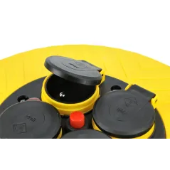 Przedłużacz kasetowy 7.5m, 3x1.5mm, cztery gniazda, IP44 z uziemieniem i zabezpieczeniem przeciążeniowym