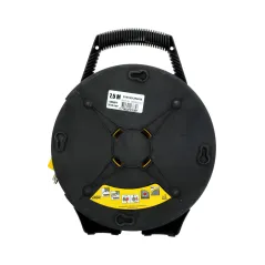 Przedłużacz kasetowy 7.5m, 3x1.5mm, cztery gniazda, IP44 z uziemieniem i zabezpieczeniem przeciążeniowym