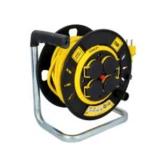 Przedłużacz bębnowy 15 m, 3 x 1.5mm, cztery gniazda, IP20, z uziemieniem i zabezpieczeniem przeciążeniowym