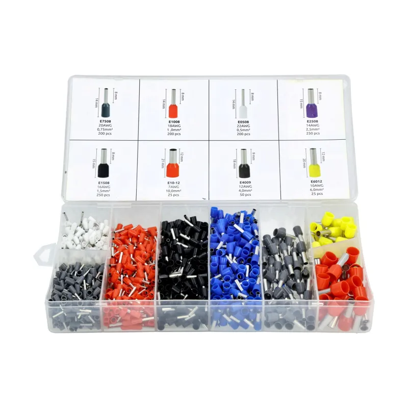 Zestaw konektorów, złączy z koszulką, plastikowe pudełko,1200szt