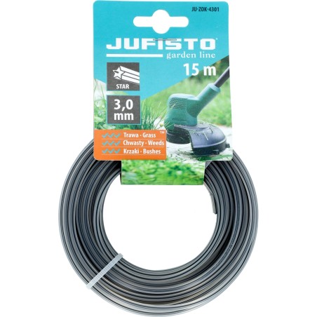 Żyłka do podkaszarki, gwiazdka, wzmacniana, 3,0 mm, długość 15 m