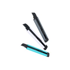 Nóż z ostrzem łamanym 18 mm,korpus ABS, metalowa prowadnica, ostrze SK5 czarne x3