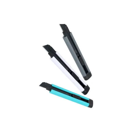 Nóż z ostrzem łamanym 18 mm,korpus ABS, metalowa prowadnica, ostrze SK5 czarne x3