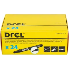 Marker permanentny czarny, 2.5 mm, końcówka okrągła