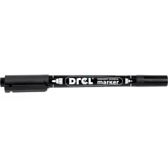 Marker permanentny czarny, dwustronny 0.5 - 1.0 mm, końcówka okrągła