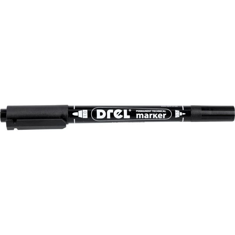 Marker permanentny czarny, dwustronny 0.5 - 1.0 mm, końcówka okrągła