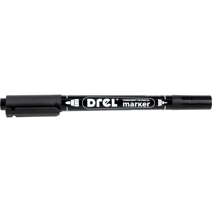 Marker permanentny czarny, dwustronny 0.5 - 1.0 mm, końcówka okrągła Marker permanentny czarny, dwustronny 0.5 - 1.0 mm, końcówka okrągła