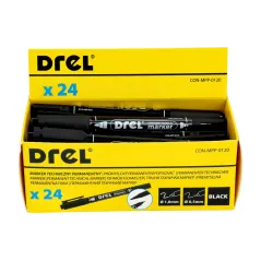 Marker permanentny czarny, dwustronny 0.5 - 1.0 mm, końcówka okrągła