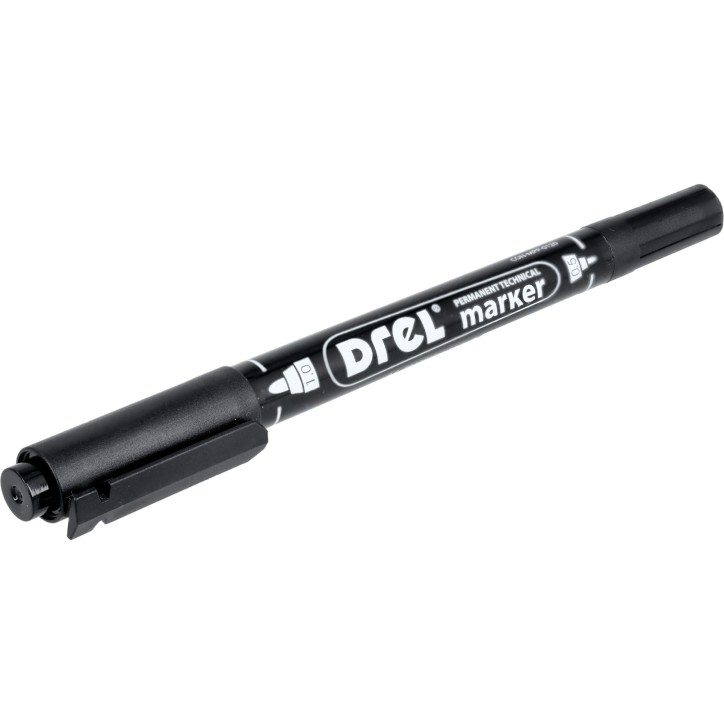 Marker permanentny czarny, dwustronny 0.5 - 1.0 mm, końcówka okrągła Marker permanentny czarny, dwustronny 0.5 - 1.0 mm, końcówka okrągła