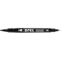 Marker permanentny czarny, dwustronny 0.5 - 1.0 mm, końcówka okrągła