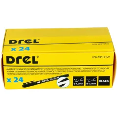 Marker permanentny czarny, dwustronny 0.5 - 1.0 mm, końcówka okrągła