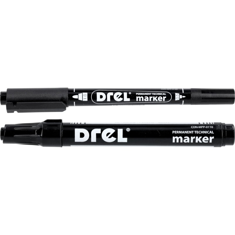 Zestaw markerów permanetnych czarnych, 2.5 mm, 0.5-1.0 mm, okrągła końcówka, 2 szt. Zestaw markerów permanetnych czarnych, 2.5 mm, 0.5-1.0 mm, okrągła końcówka, 2 szt.