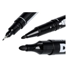 Zestaw markerów permanetnych czarnych, 2.5 mm, 0.5-1.0 mm, okrągła końcówka, 2 szt.