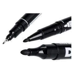 Zestaw markerów permanetnych czarnych, 2.5 mm, 0.5-1.0 mm, okrągła końcówka, 2 szt.