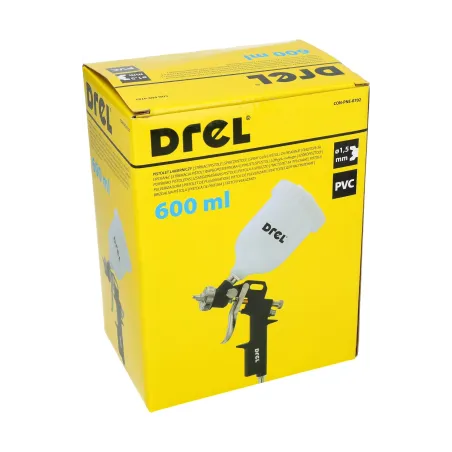 Pistolet lakierniczy górny zbiornik 0,6L , dysza 1.5mm, Plastikowy zbiornik