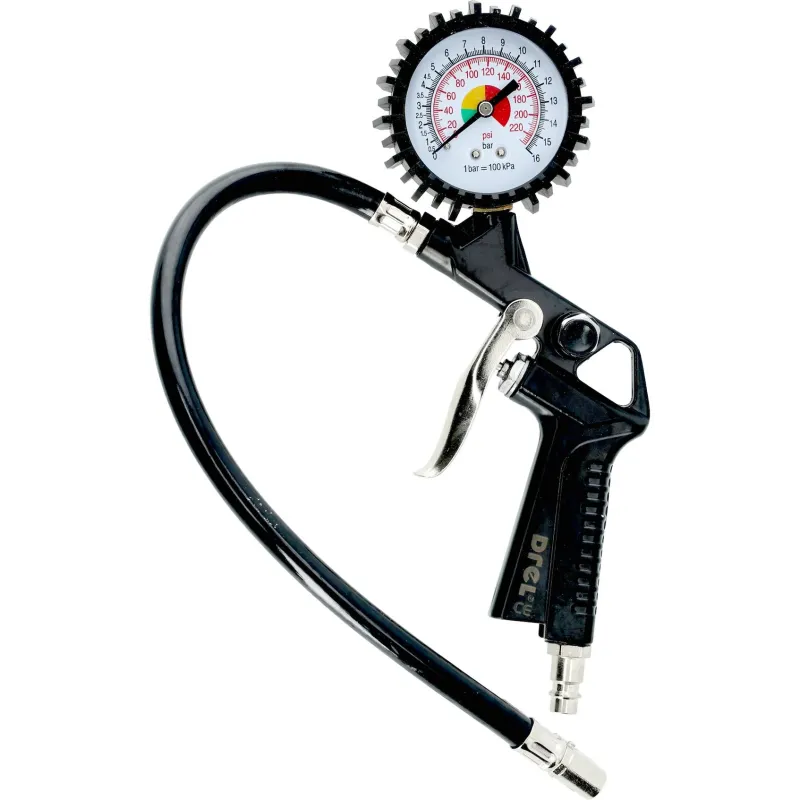 Pistolet do pompowania z manometrem, wąż L- 37cm Pistolet do pompowania z manometrem, wąż L- 37cm