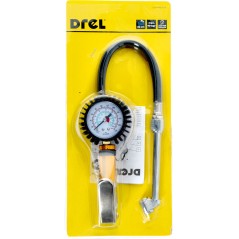Pistolet do pompowania z manometrem, wąż metalową przedłużką oraz końcówkąL-40cm