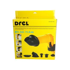 Mechaniczny przepychacz do czyszczenia odpływu, cztery adpatery