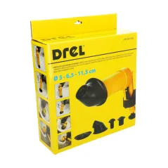 Mechaniczny przepychacz do czyszczenia odpływu, cztery adpatery